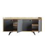 Hanah Home Consola 150x75x40 cm Antracita y Roble Fabricada en Tablero de Partículas